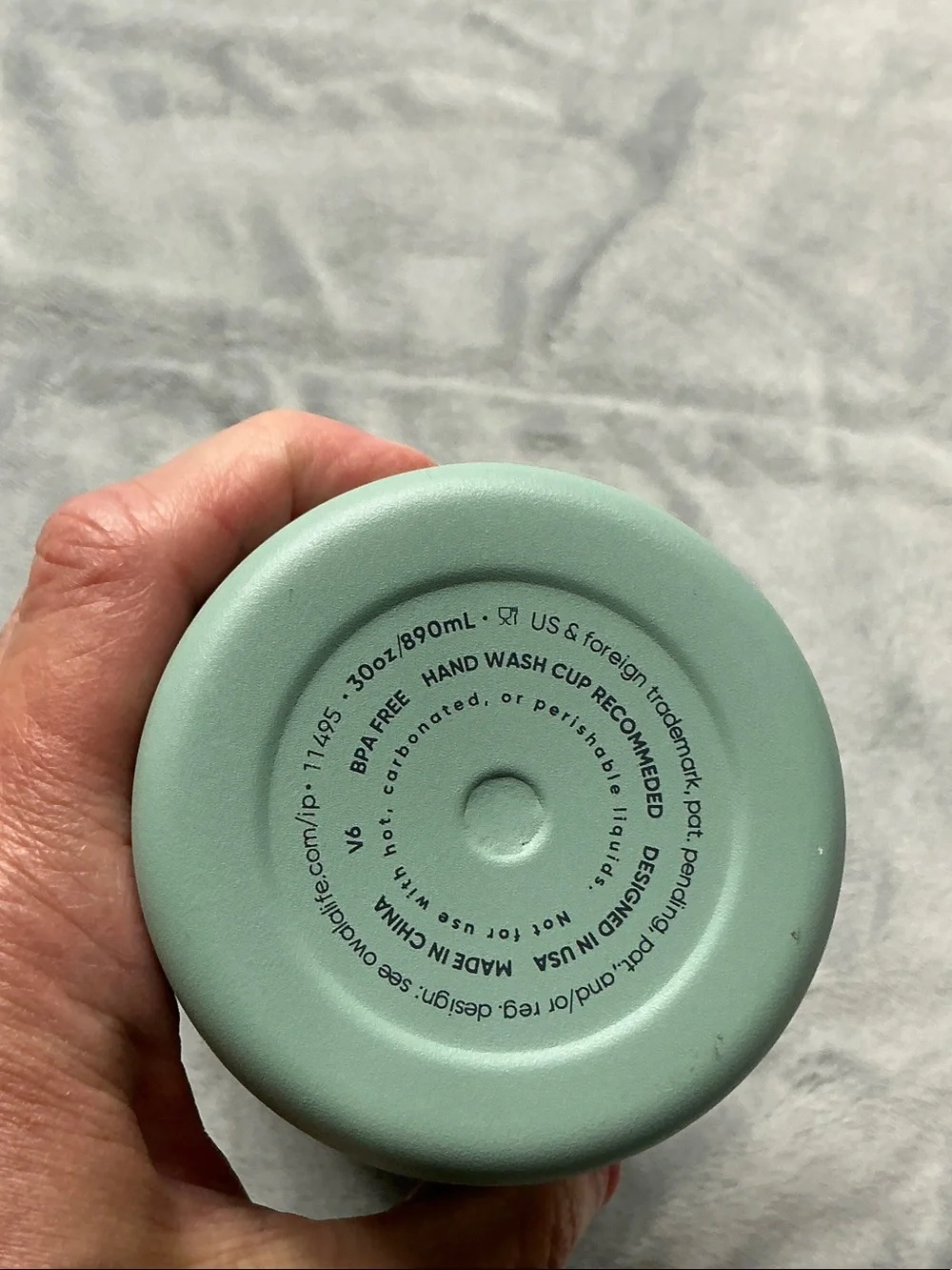 Owalo FreeSip Sway 30oz Sage Green with Lavender Handle and Cream Lid